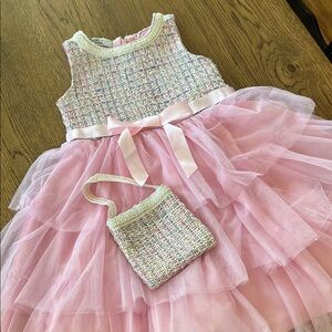 Badgley Mischka Multicolor Tweed Dress